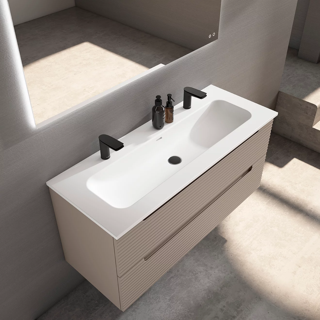 mueble de bano visobath aqua lavabo sobre encimera suspendido